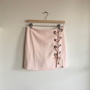 Rebecca Minkoff Blush Pink Lace-Up Mini Skirt Size 2 Super Y2K It-Girl Skirt